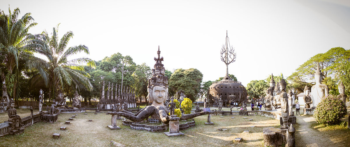The Buddha park near the Vientiane center